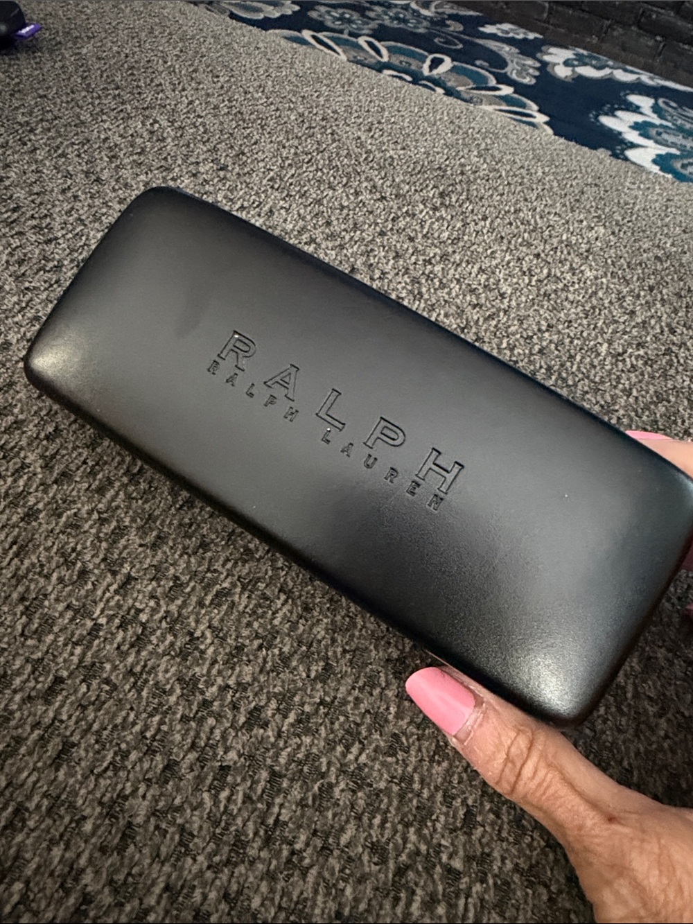 Ralph Lauren Solid Black hard shell glass case
